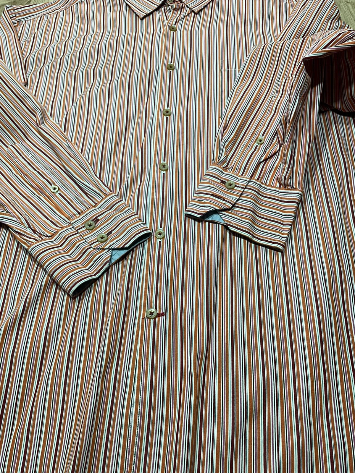 Chemise Tommy Hilfiger Manches Longues L Vintage 100% Coton Rayée Multicolore – photo 3
